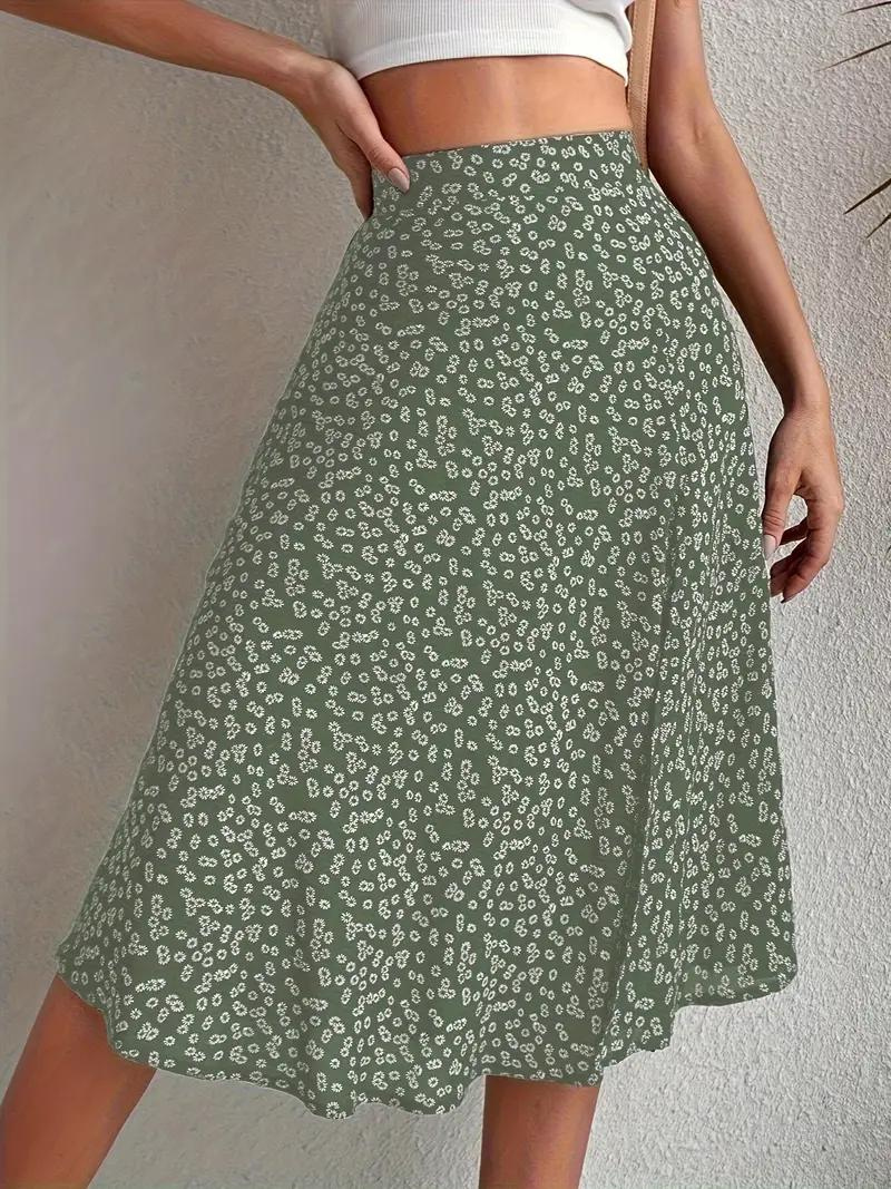 Zomerrok, Bloemenrok, Splitrok, Midirok, Rok met hoge taille-Boetiek Moda