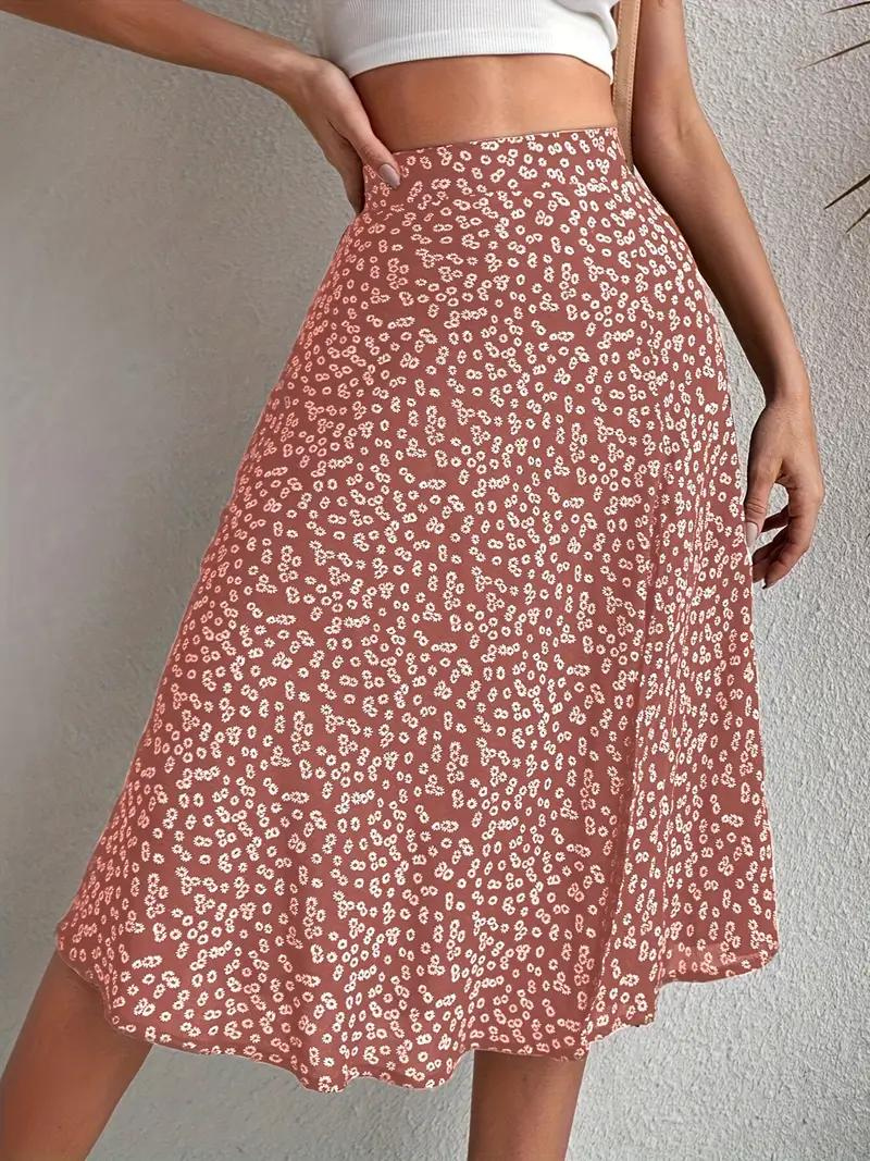 Zomerrok, Bloemenrok, Splitrok, Midirok, Rok met hoge taille-Boetiek Moda