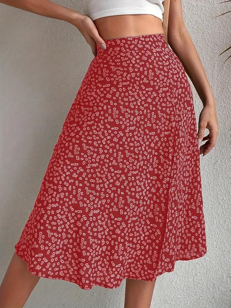 Zomerrok, Bloemenrok, Splitrok, Midirok, Rok met hoge taille-Boetiek Moda