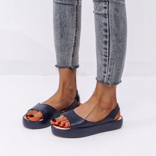 Zomersandalen - Slip-On Open Teen Platform Sandalen voor Dames-Boetiek Moda