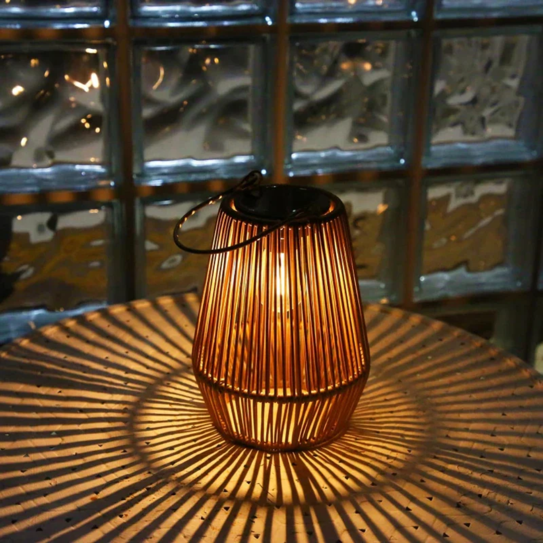 Zonne-energie lamp - Rotan - Tuin - Draagbare lamp - Buitenlamp-Boetiek Moda