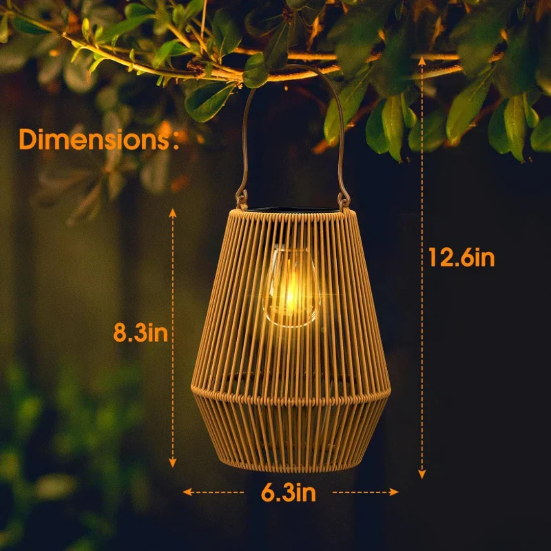 Zonne-energie lamp - Rotan - Tuin - Draagbare lamp - Buitenlamp-Boetiek Moda