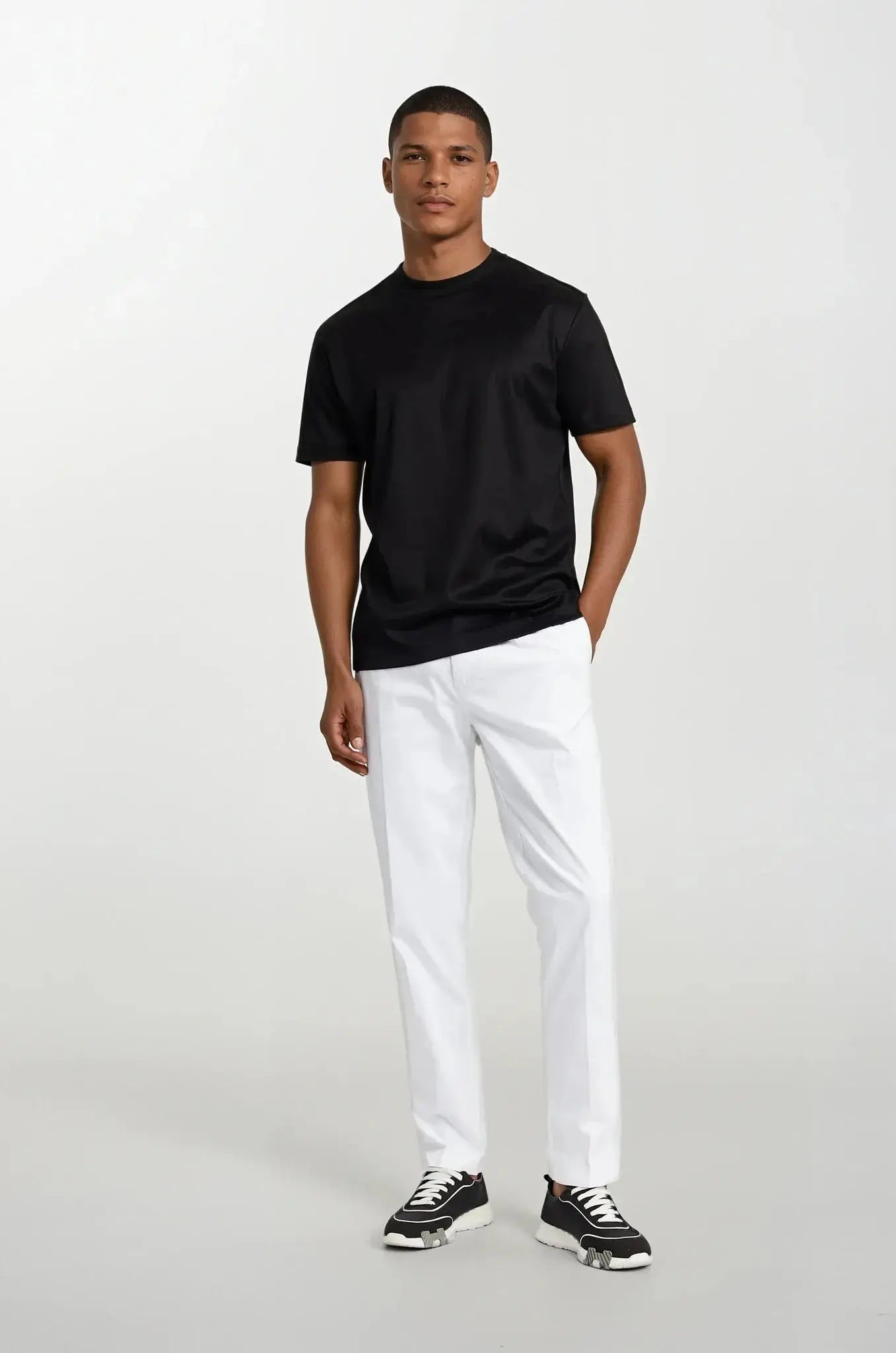 Zwart T-shirt | Ronde Hals | Relaxed Fit | Effen T-shirt | Heren-T-shirt-Boetiek Moda