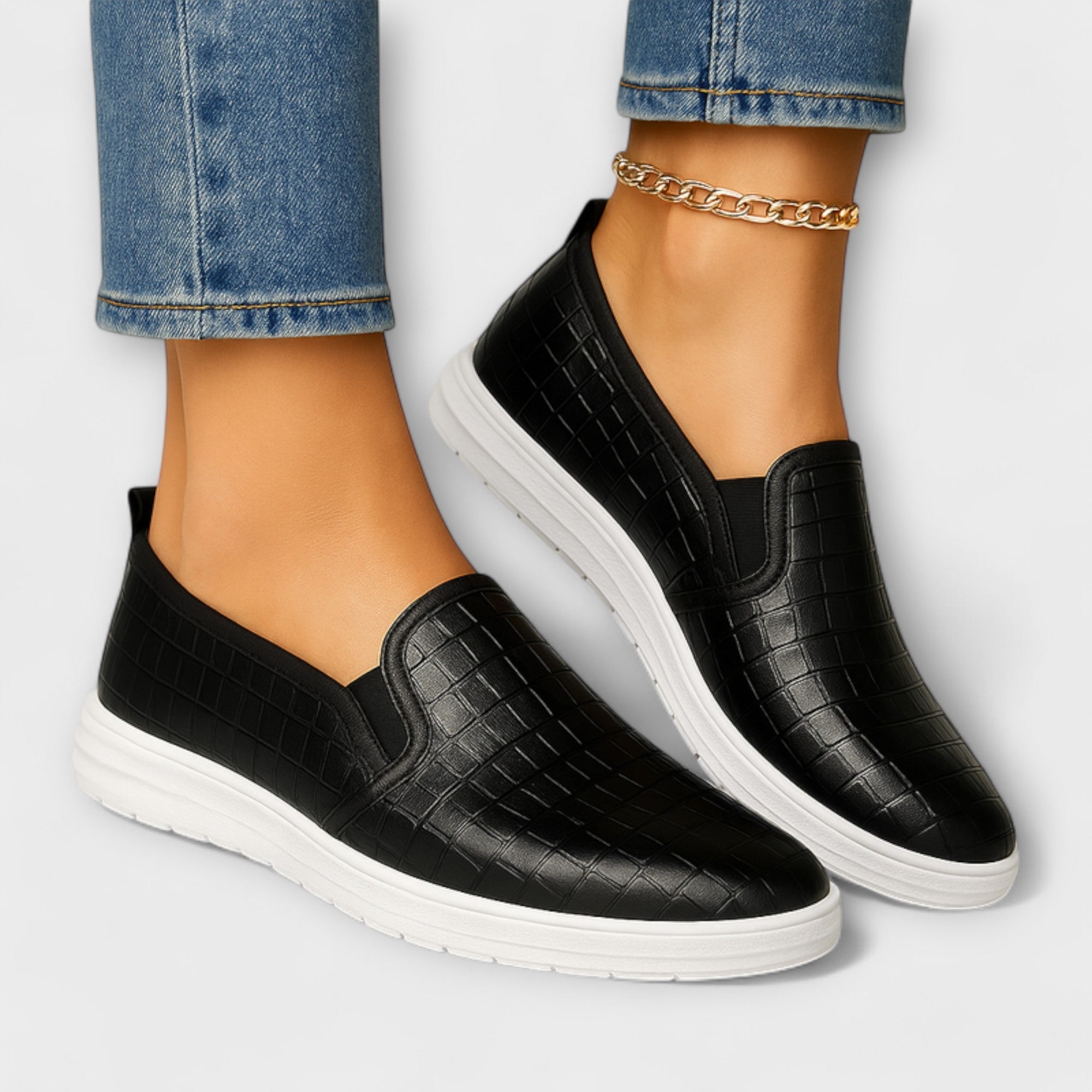 Zwarte Loafers - Comfortabele Vrouwen Slip-On Loafer Schoenen-Boetiek Moda