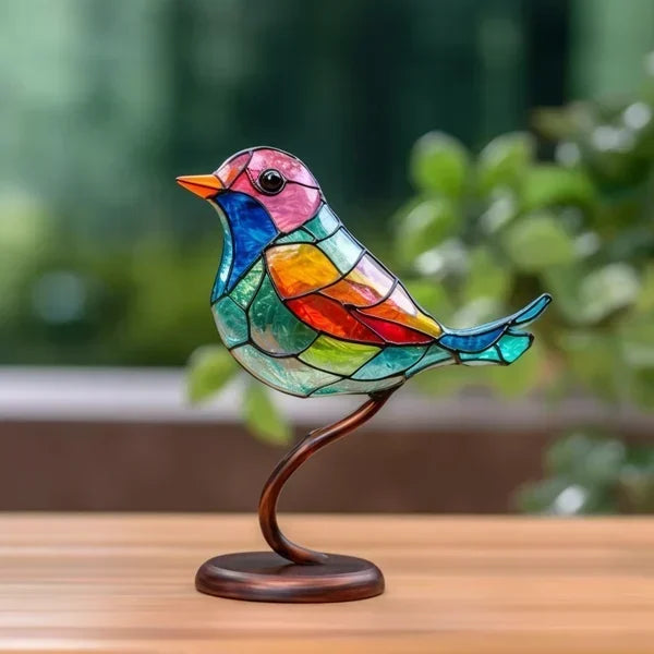 Vogelversiering | Kleurrijk | Vogelbeeldje | Glazen vogel | Tafeldecoratie