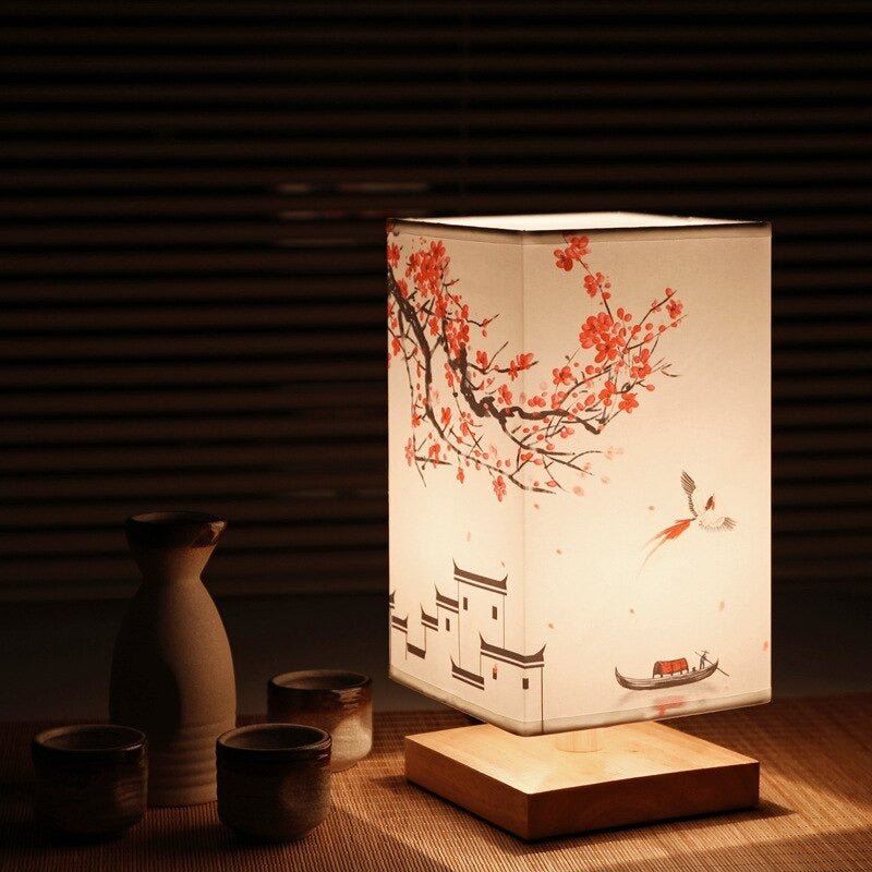 Kersenbloesemlamp - Hout - Nachtlampje - Japanse lamp - Tafellamp