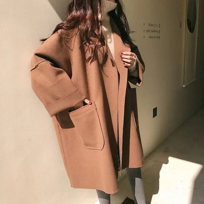 Trenchcoatigan - Wol - Oversized - Trenchcoat - Damescoatigan