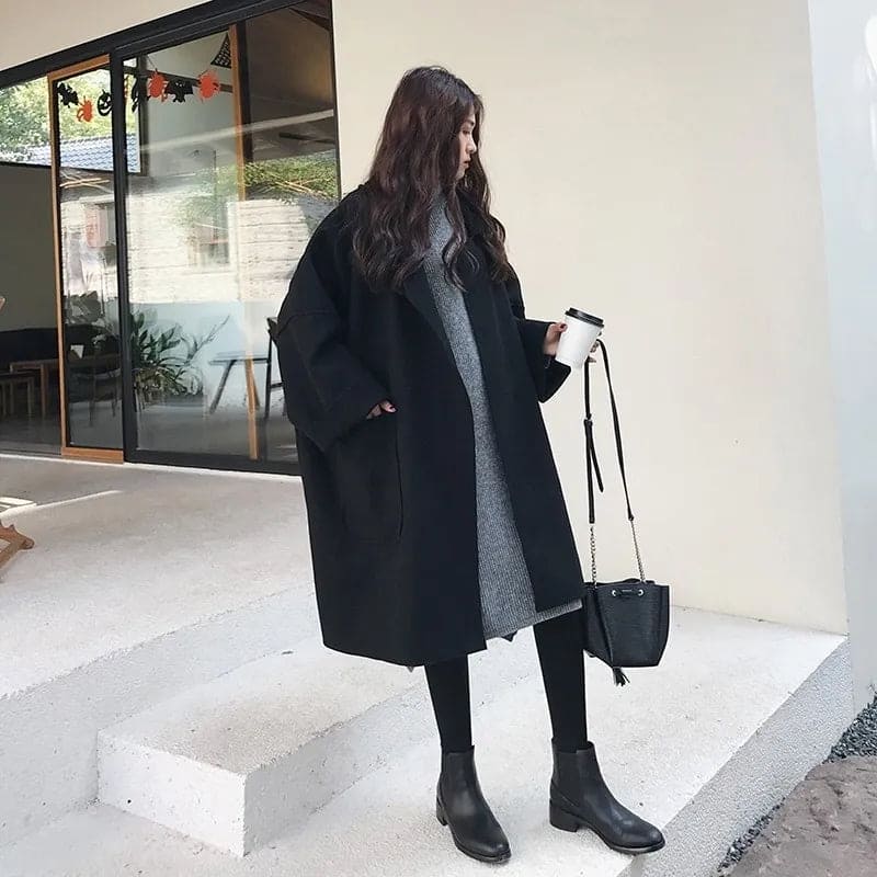 Trenchcoatigan - Wol - Oversized - Trenchcoat - Damescoatigan